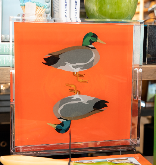 Double Muscovy Orange Acrylic Tray Small