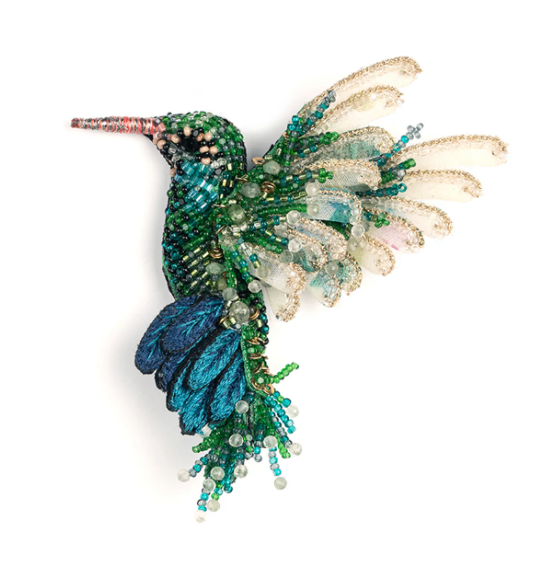 Hummingbird Brooch Emerald