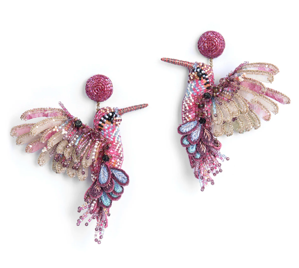 Hummingbird Earrings - Fuchsia