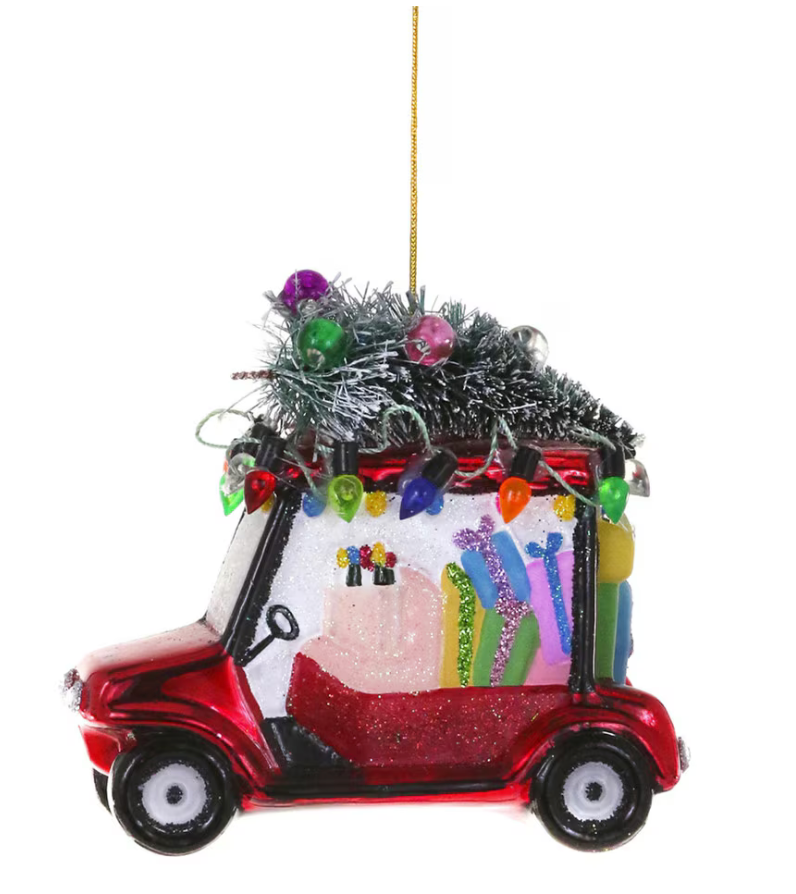 Red Golf Cart Ornament