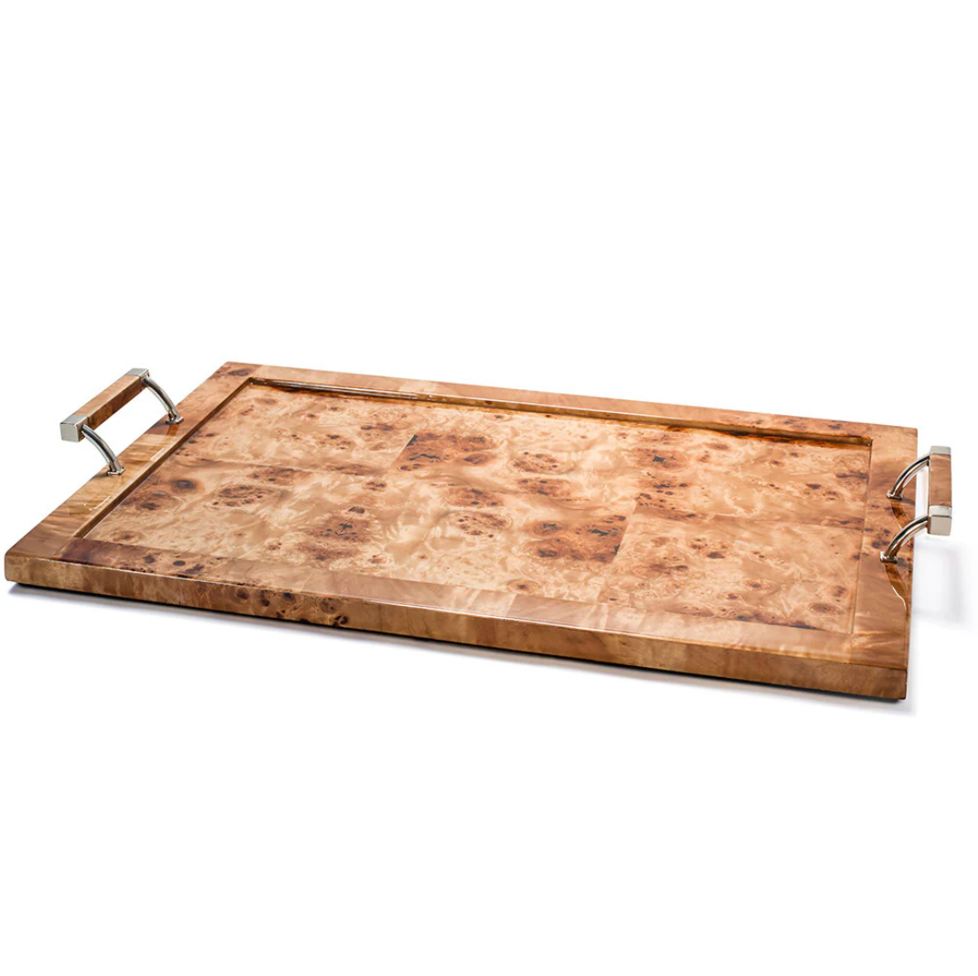 Burl Veneer Serving Tray