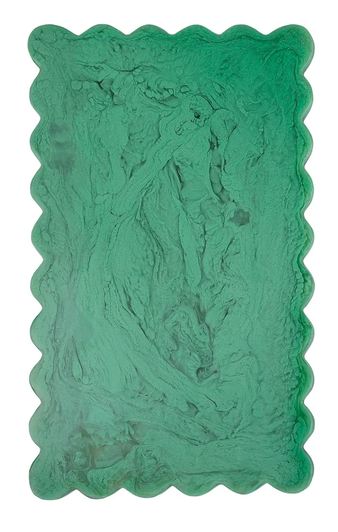 Scallop Rectangular Resin Cheeseboard Green