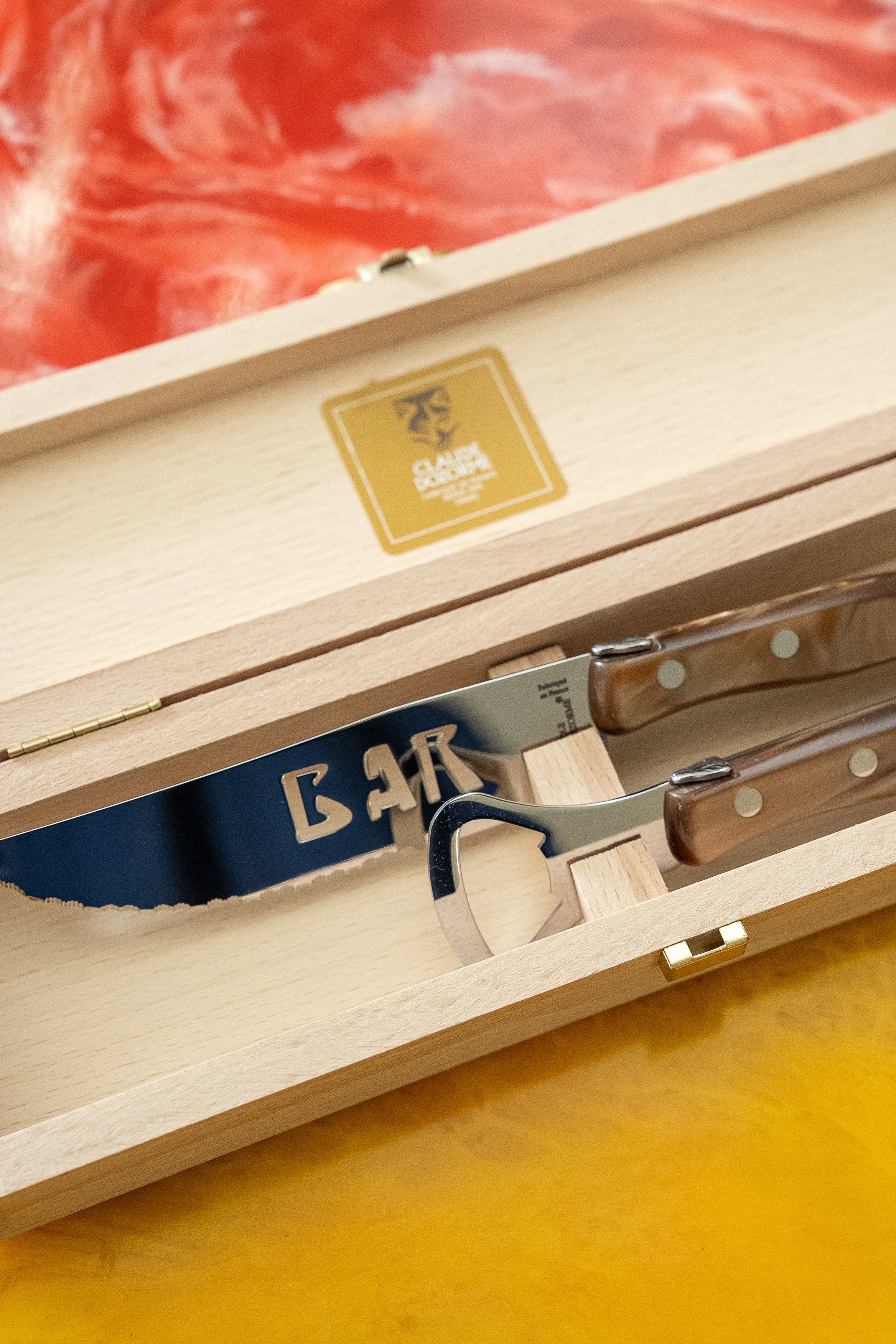 Wood box of Berlingot 2P Bar set capuccino handle