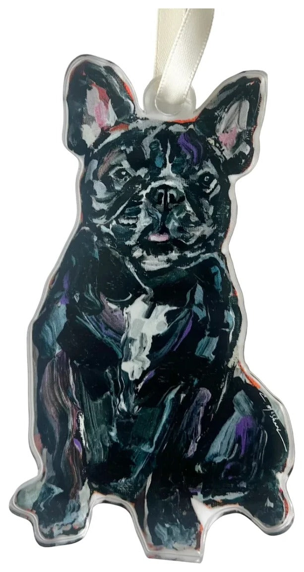 Frenchie Black Acrylic Ornament
