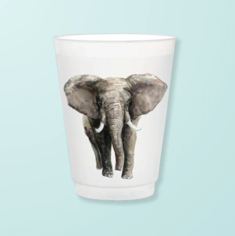 Alabama Elephant Frosted Cups Set of 6