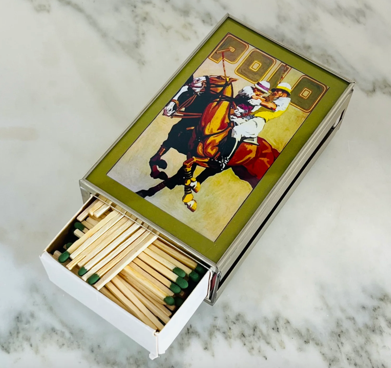 Polo Player Matchbox Cover