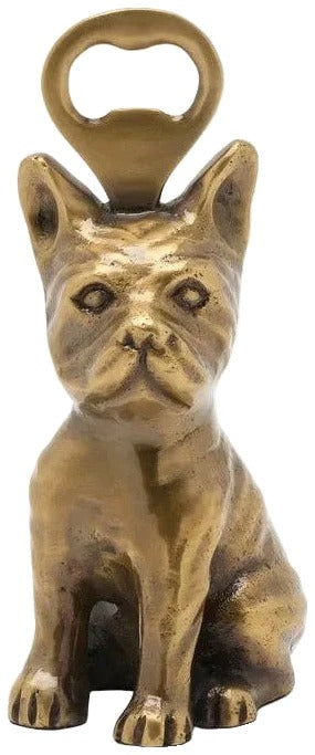 Bronze cat-shaped bottle opener on a white background