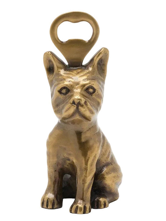 Bronze cat-shaped bottle opener on a white background