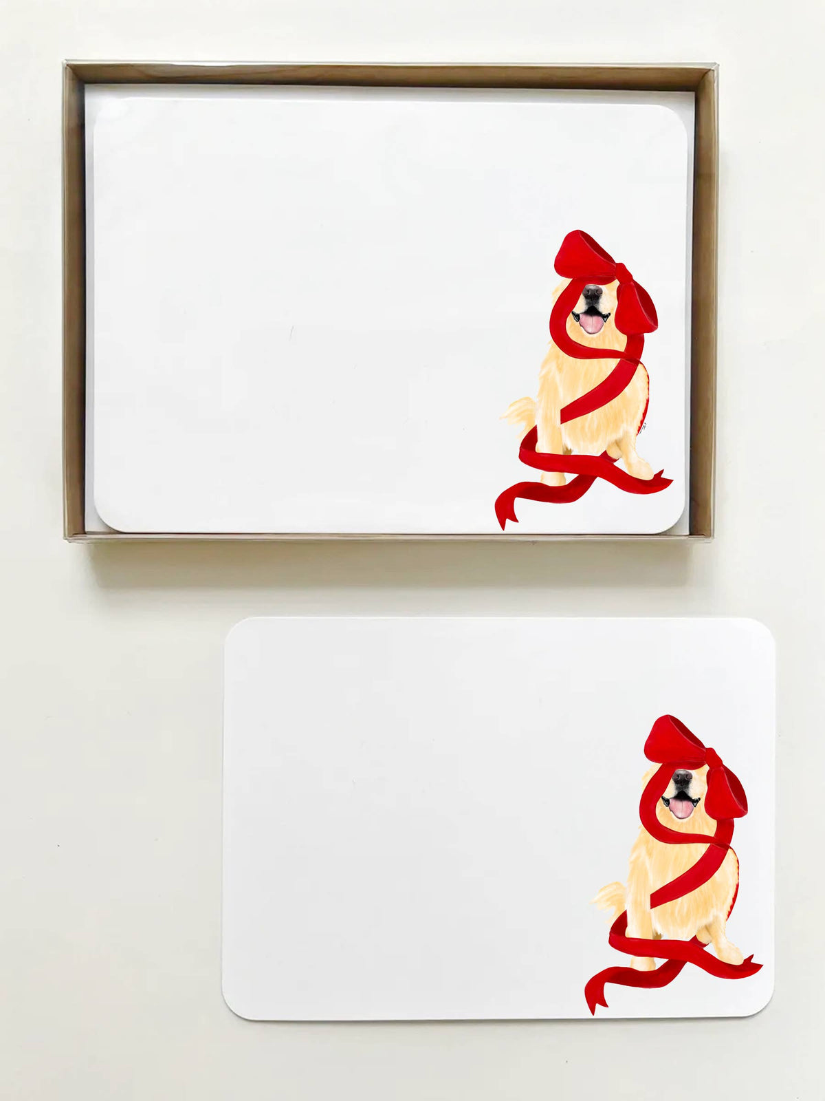 Red Bow Dog Notecards