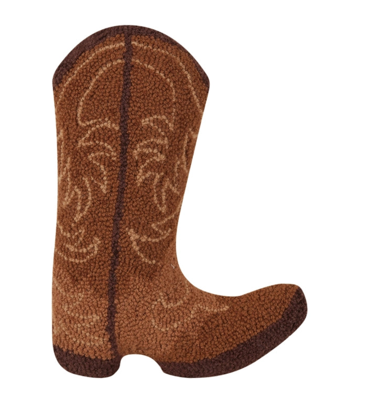 Brown Cowboy Boot Hook Pillow