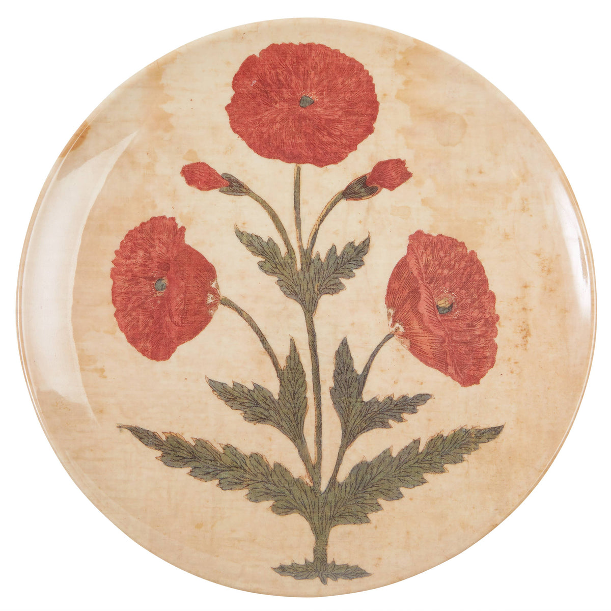 Poppy Indian Chintz 10.5" Melamine Dinner Plates - Set of 4