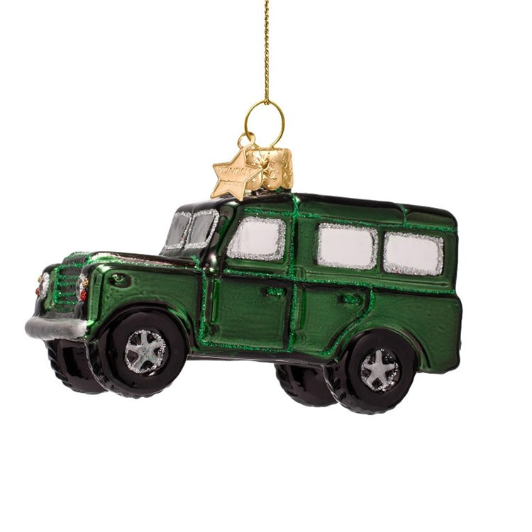 Night Green SUV Car Glass Ornament