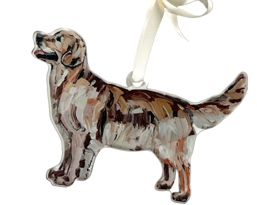 Golden Retriever Dark Acrylic Ornament