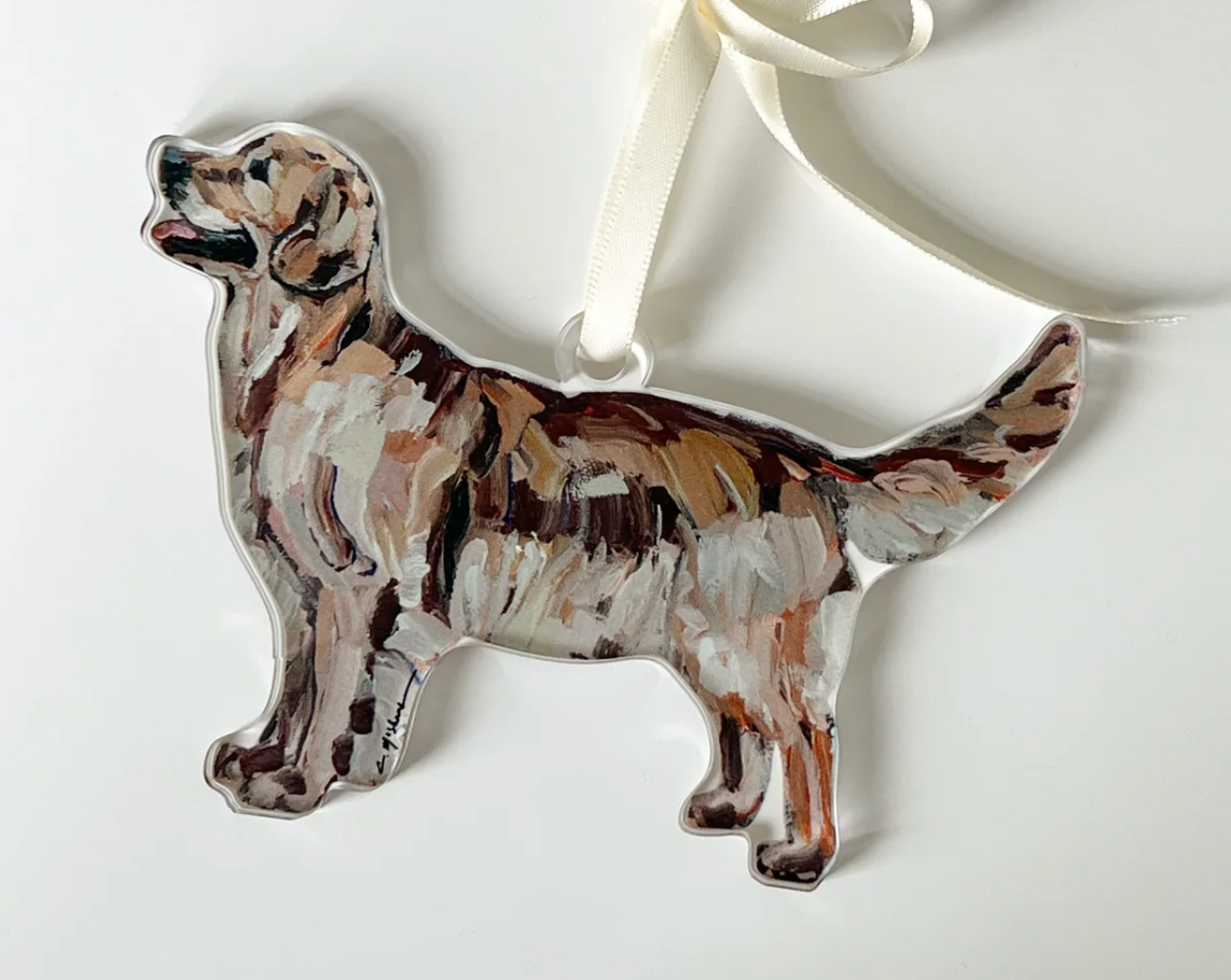 Golden Retriever Dark Acrylic Ornament