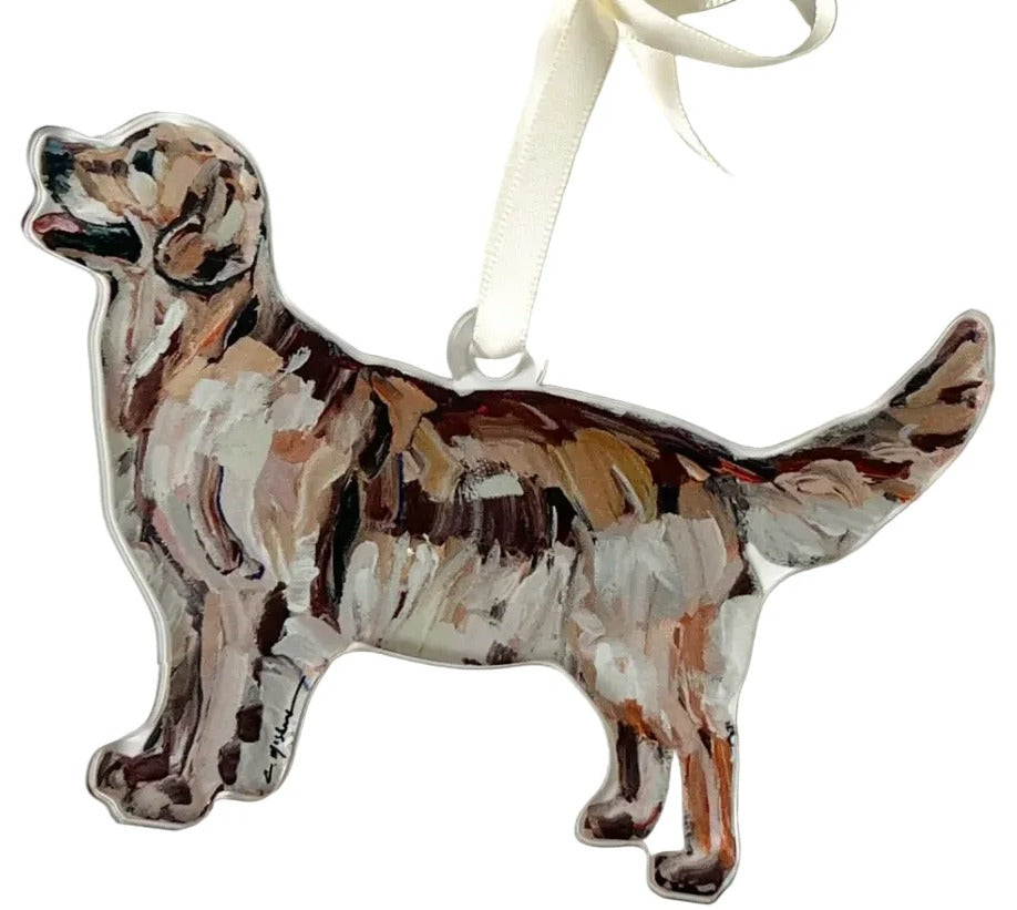 Golden Retriever Dark Acrylic Ornament