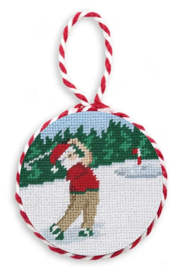Golfing Santa Fairisle Ornament