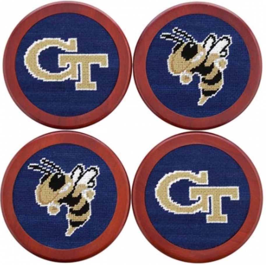 Georgia Tech Needlepoint Coaster Set