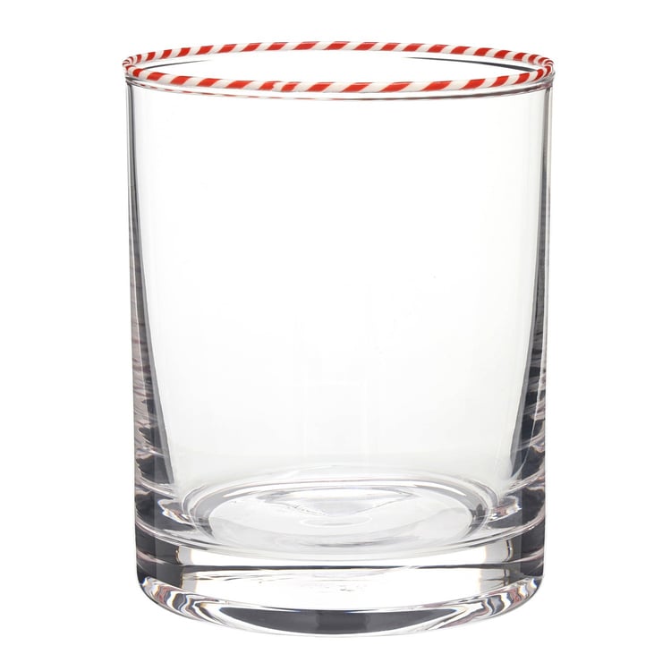 Red Peppermint Twist Double Old Fashioned Glass