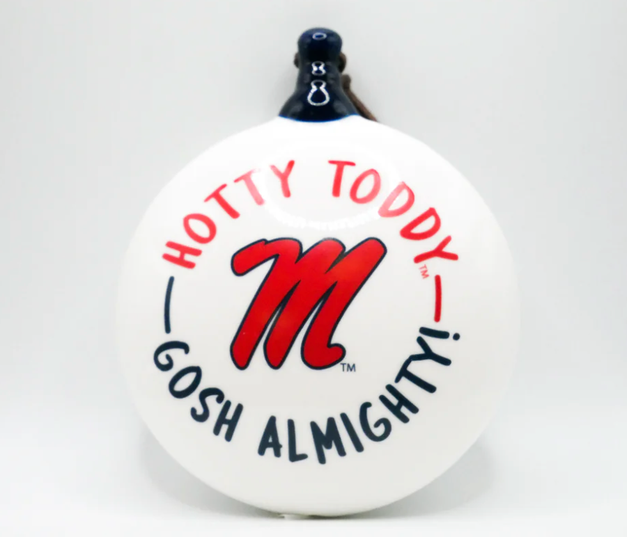 Ole Miss Logo Ceramic Puff Ornament