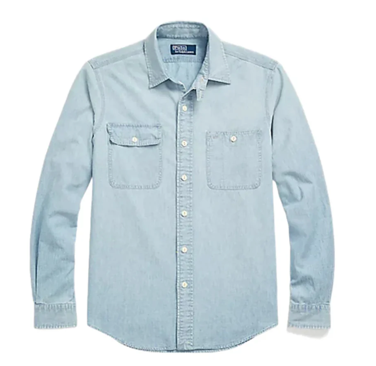 LONG-SLEEVE ELEVATED CHAMBRAY DUNGAREE WORKSHIRT