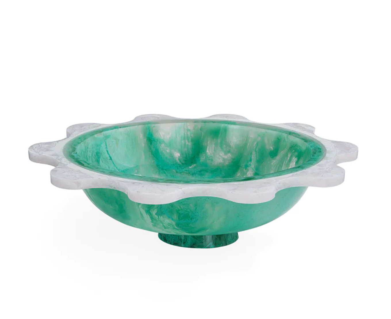 Mustique Ripple Bowl in Celadon and White
