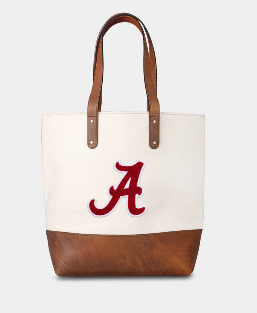 Alabama "A" Tote Bag in Cream