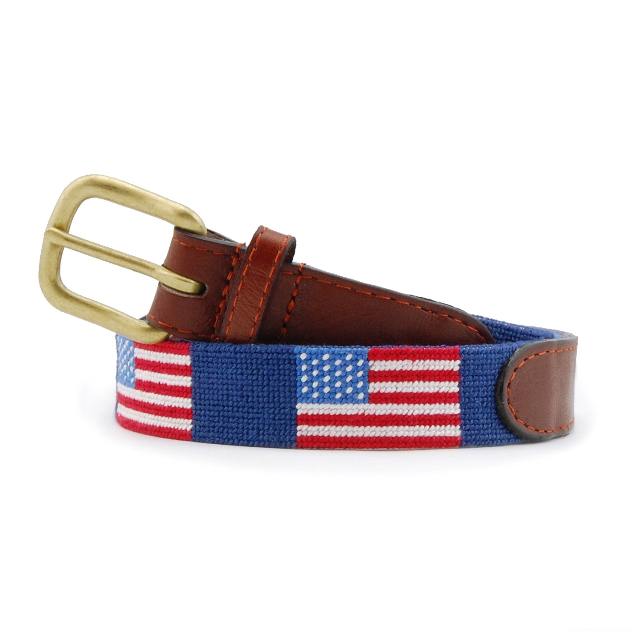 American Flag Needlepoint Children's Belt