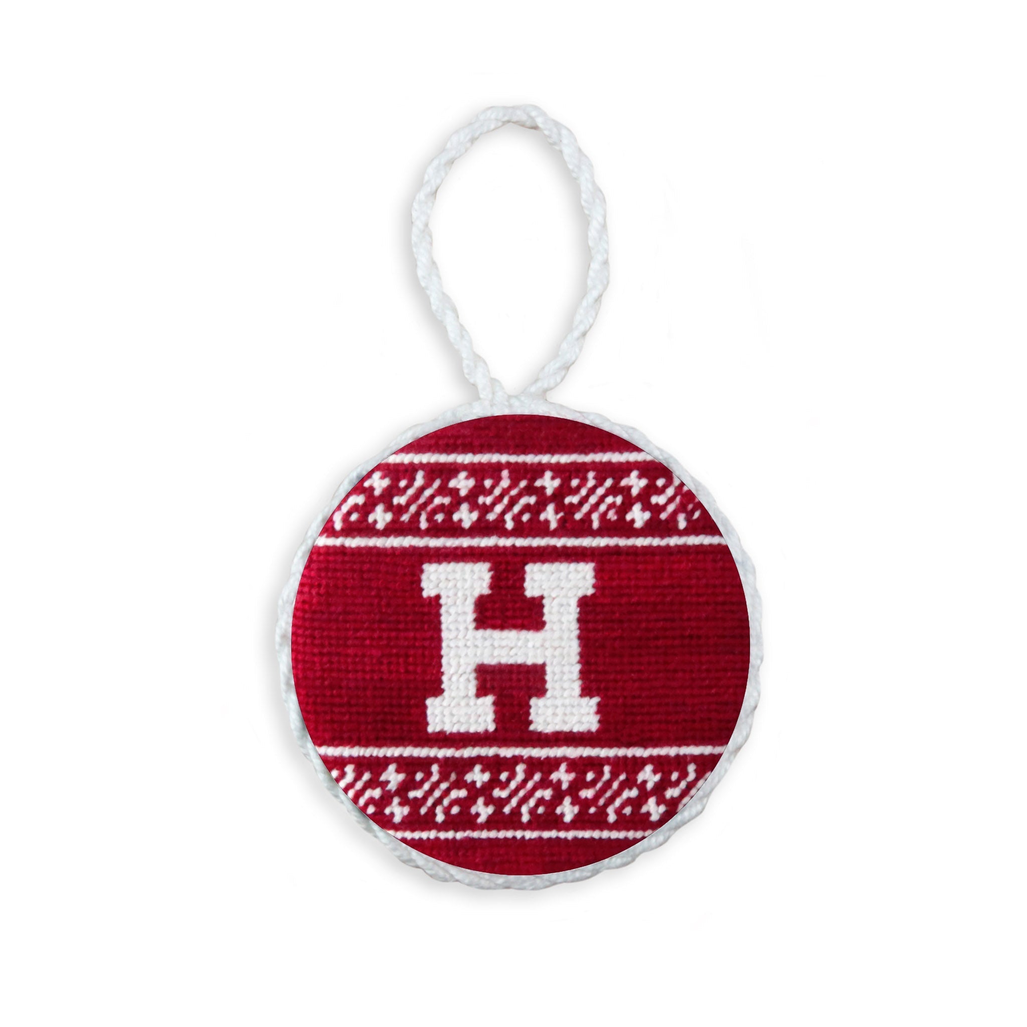 Harvard Fairisle Needlepoint Ornament