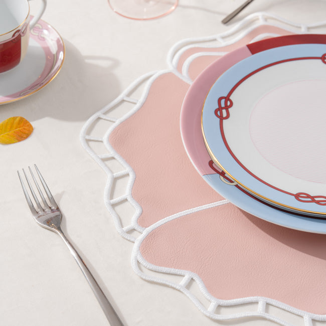 Pink Eclipse Faux Leather Placemat - Set of 6