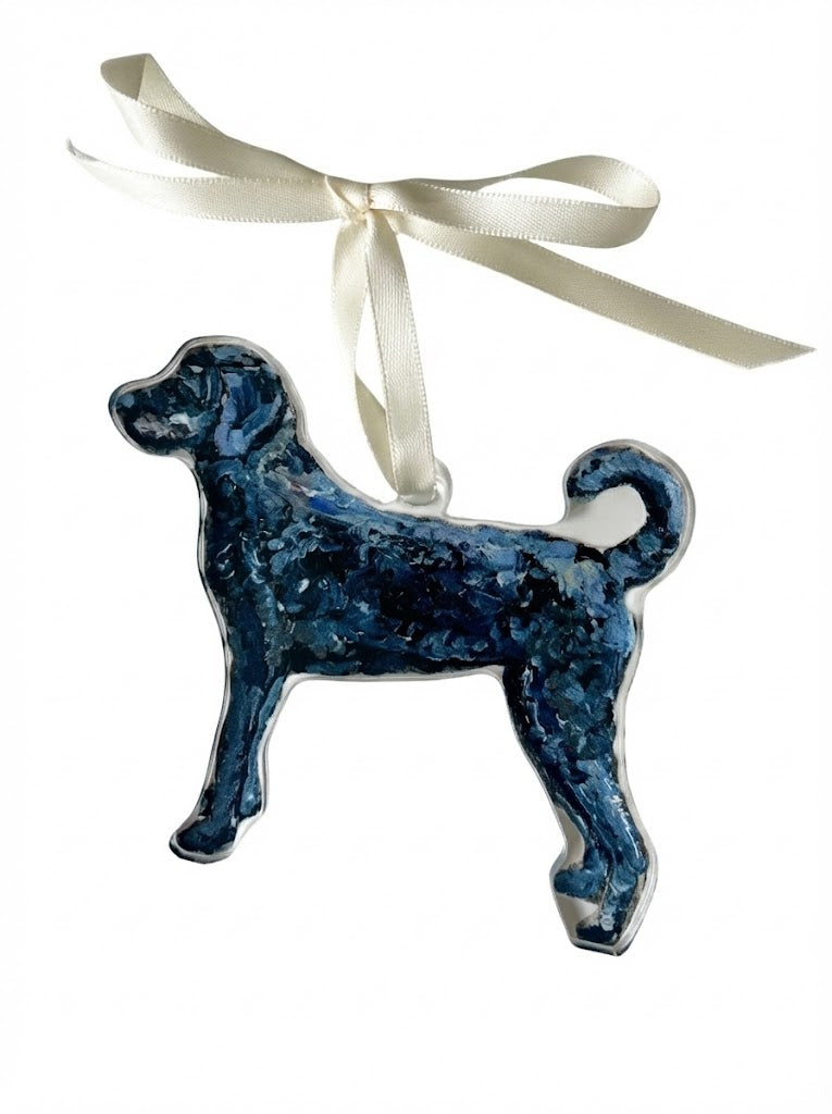 Black Labradoodle Ornament
