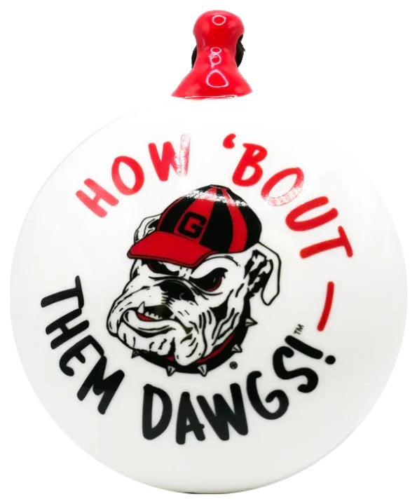 Georgia Logo Ceramic Puff Ornament