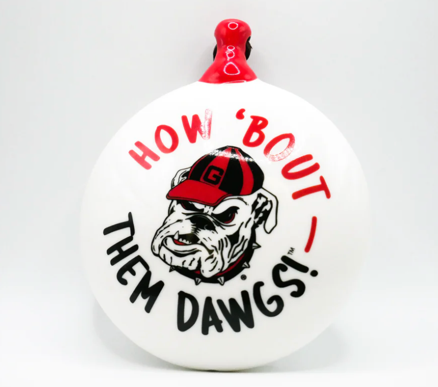 Georgia Logo Ceramic Puff Ornament