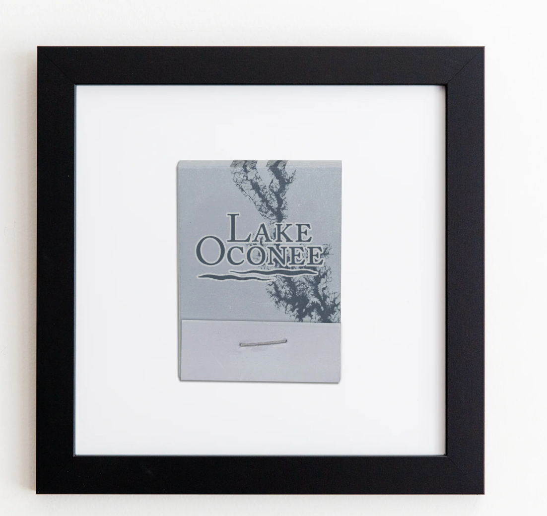 Lake Oconee Matchbook in Black Frame