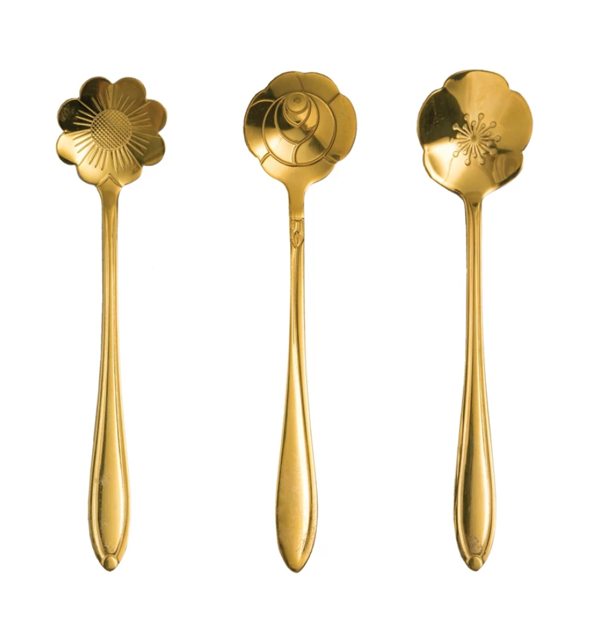 Stainless Steel Flower Shaped Spoons