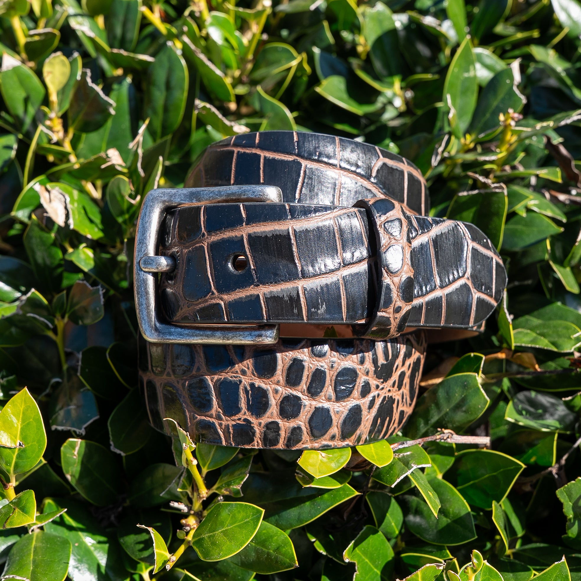 Embossed Crocodile Belt