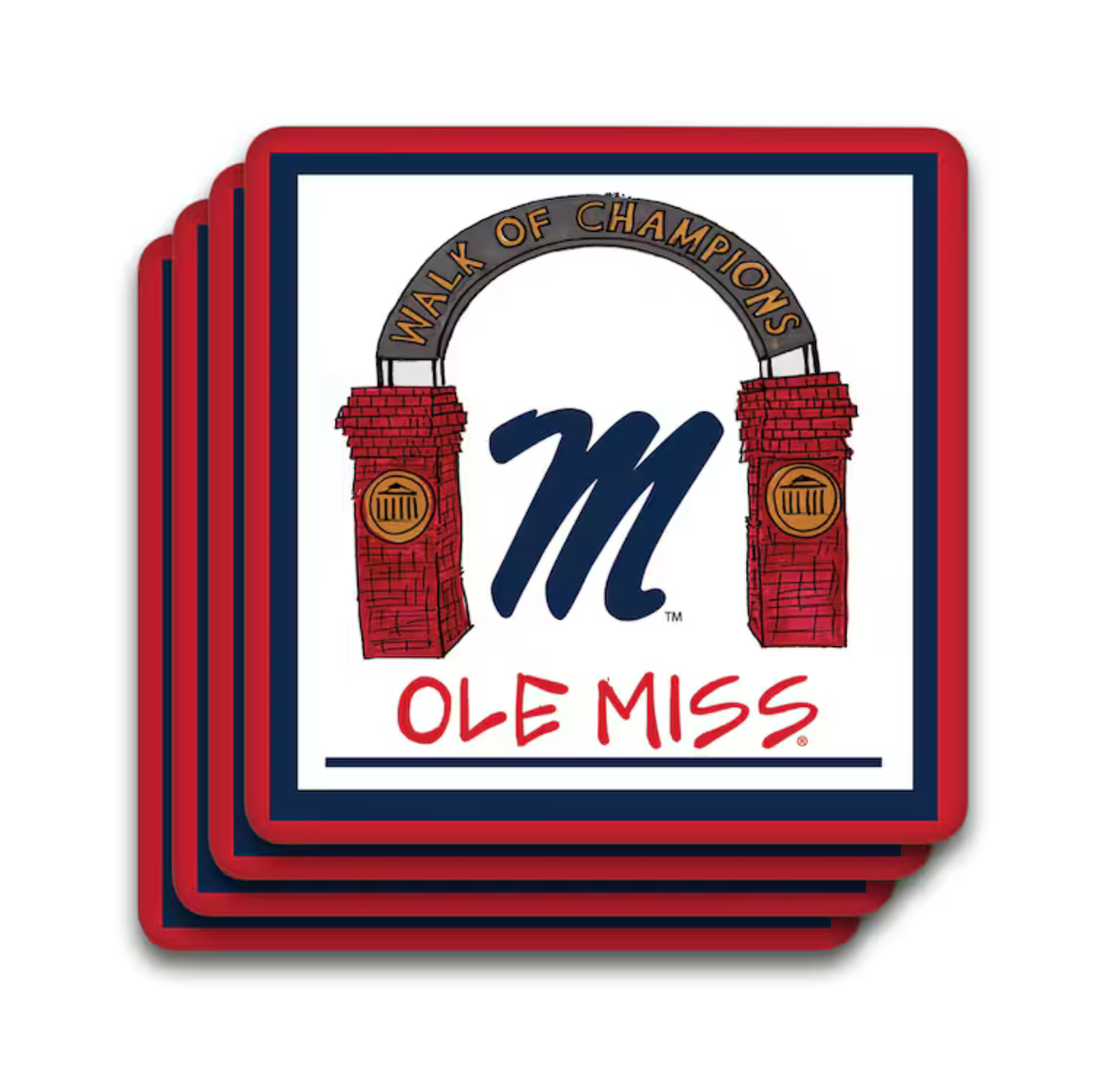 Ole Miss 4pc Coaster Set