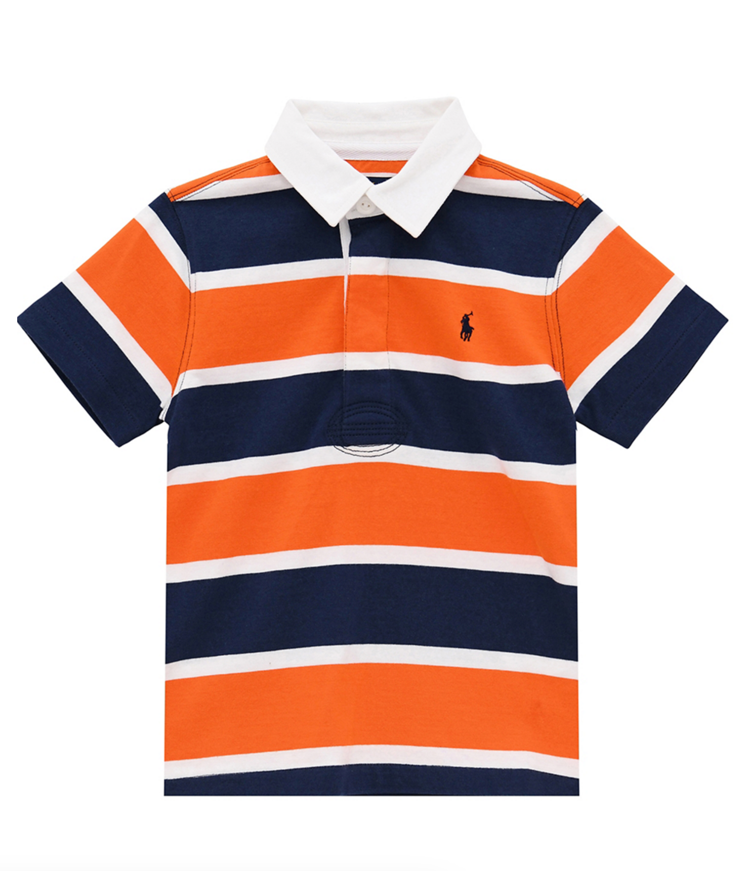 SHORT-SLEEVE COTTON JERSEY RUGBY POLO - MULTI STRIPE