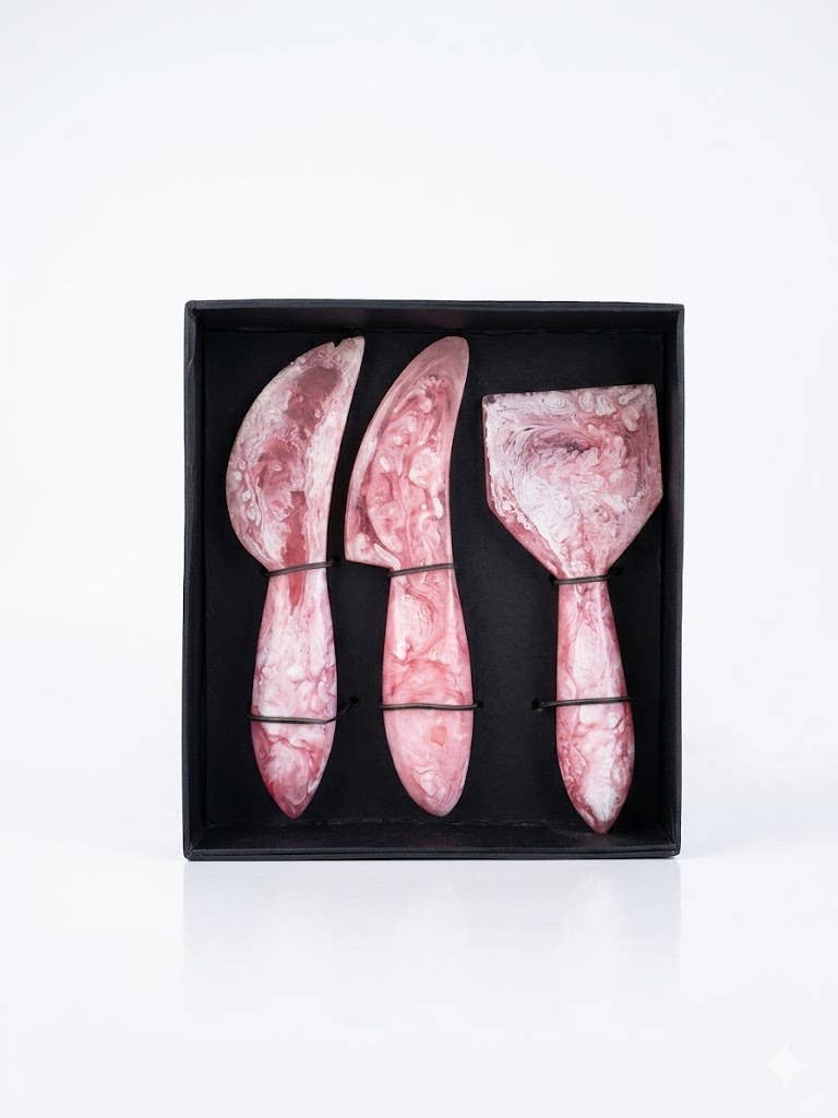 Resin Cheese Knife Set - Bright Pink
