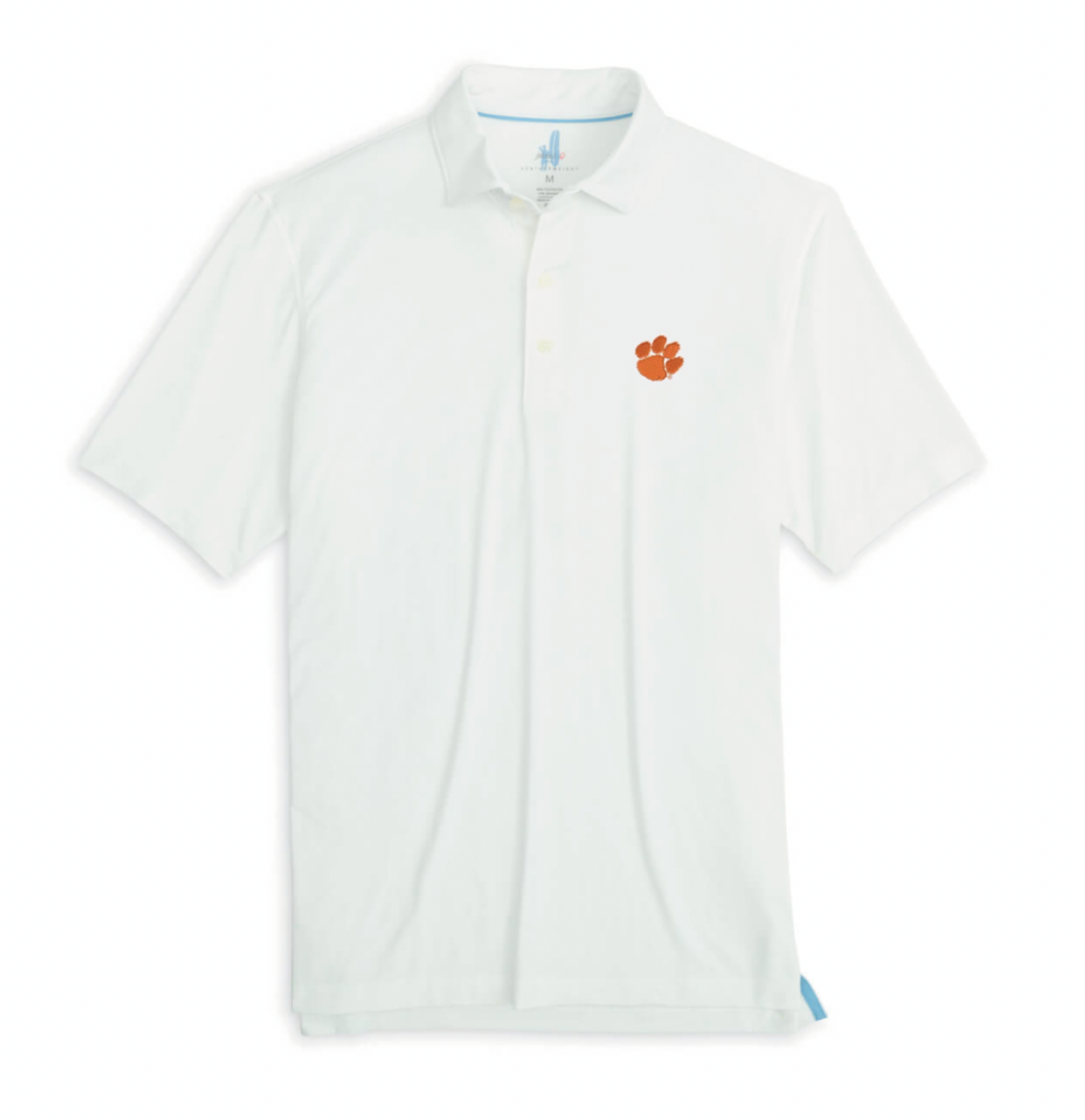 CLEMSON HURON WHITE PERFORMANCE POLO