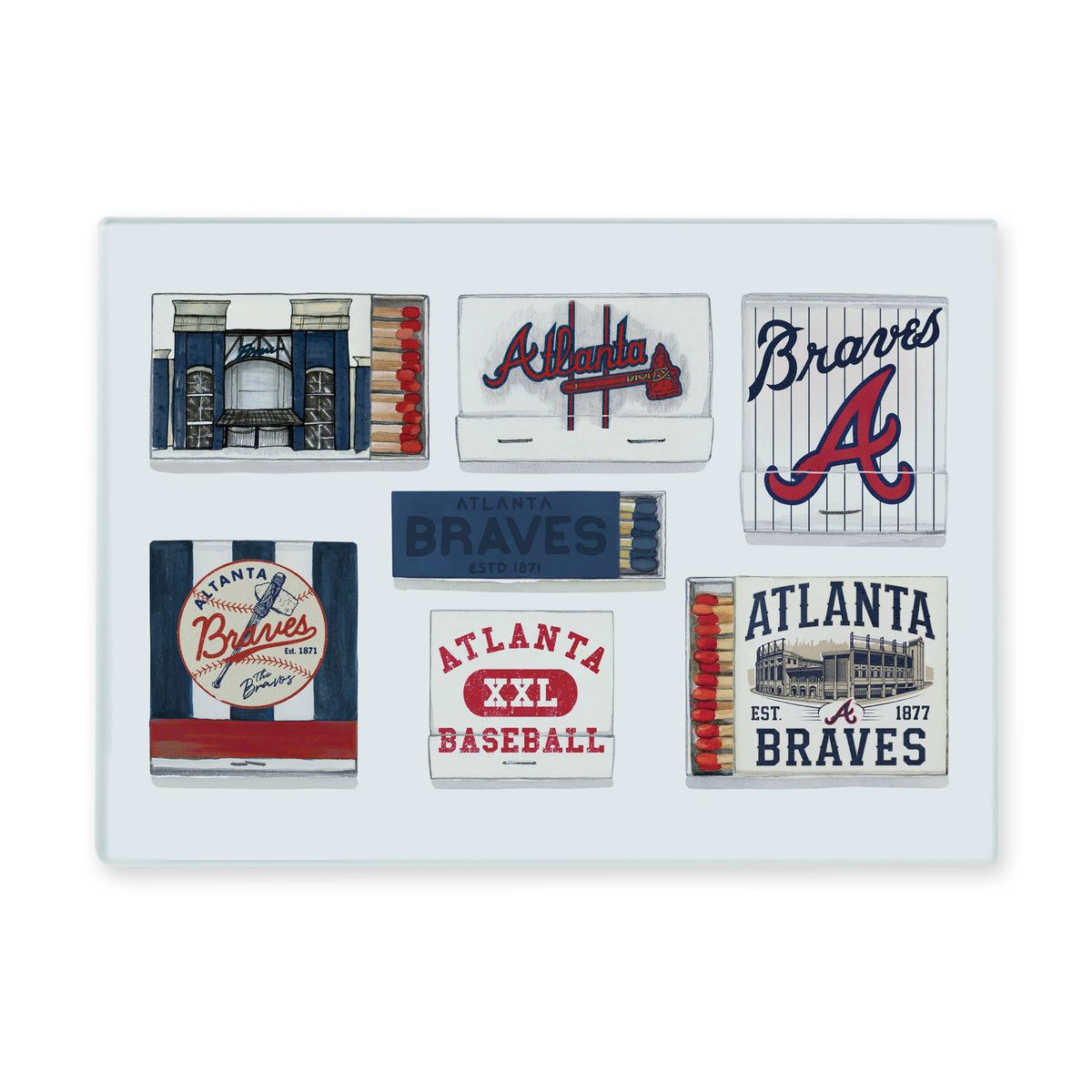 Atlanta Braves Matches Cutting Board