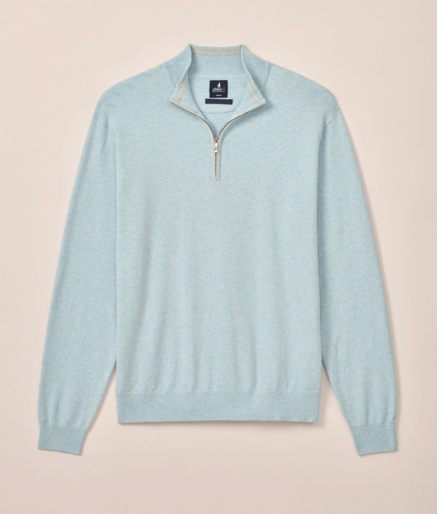 Desmond Plaited Cotton Blend 1/4 Zip Sweater