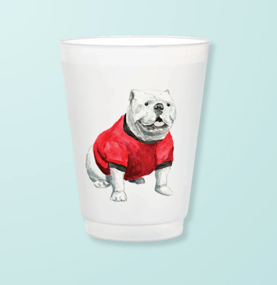 UGA Bulldog Frosted Cups Set of 6