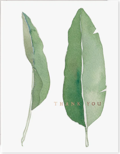 Watercolor Leaves Thank You Card