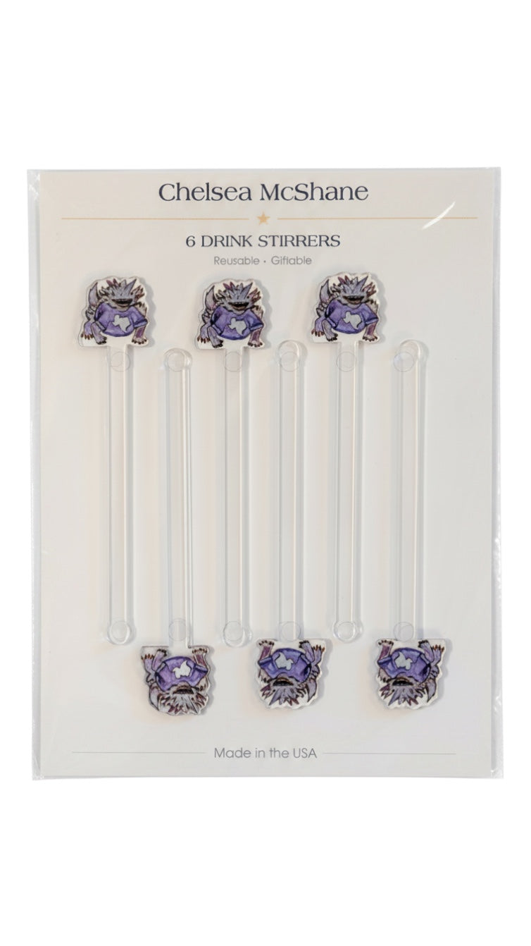 HORNED FROG DRINK STIRRERS