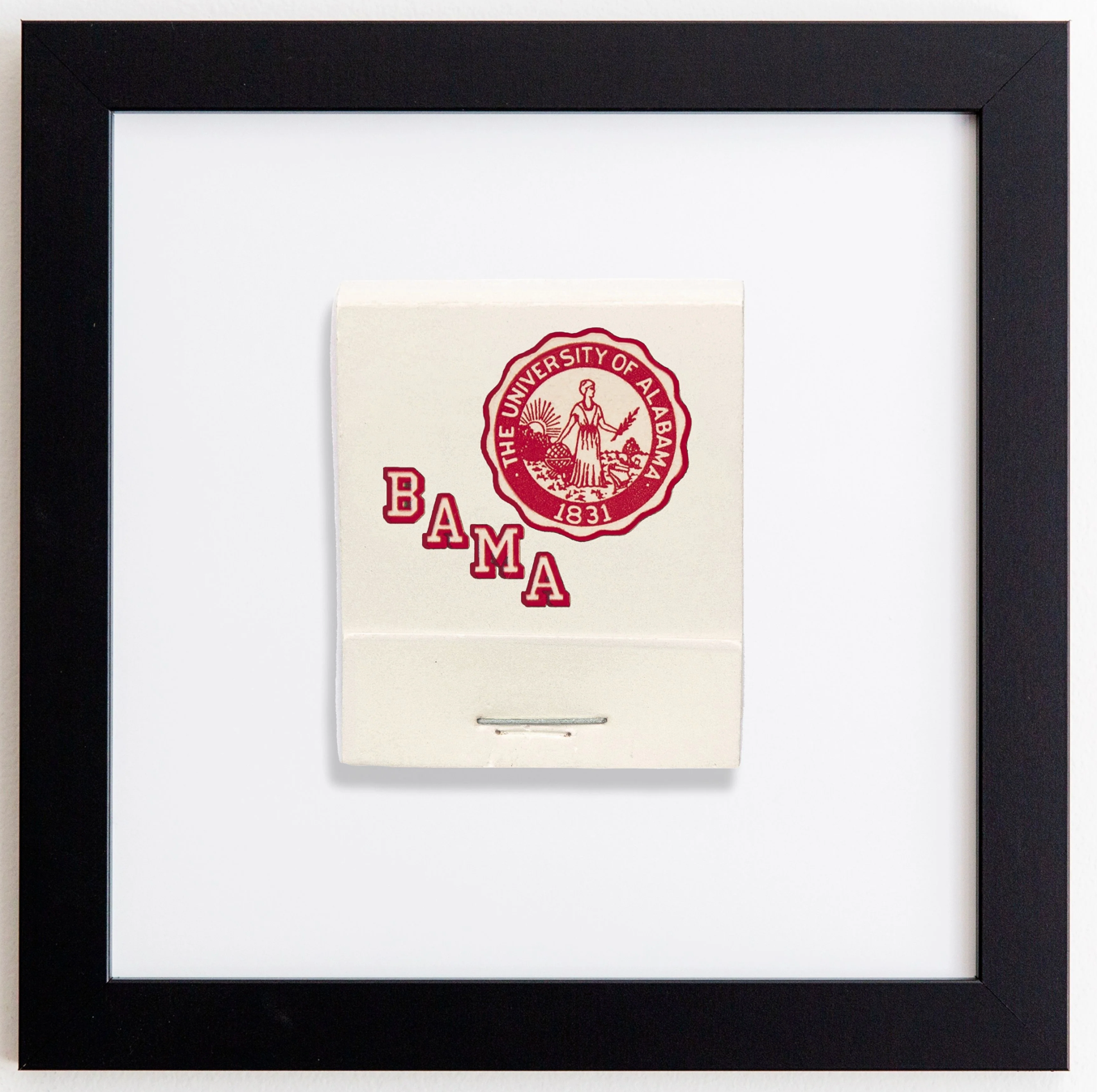 University of Alabama (Cream) Black Frame