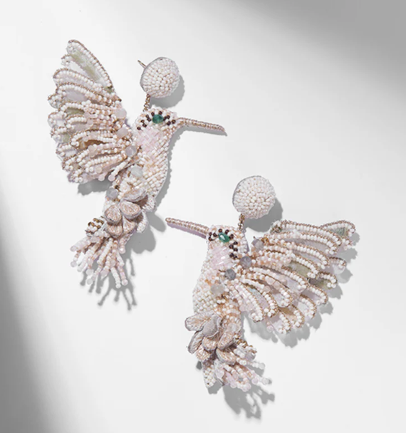 Hummingbird Earrings Ivory