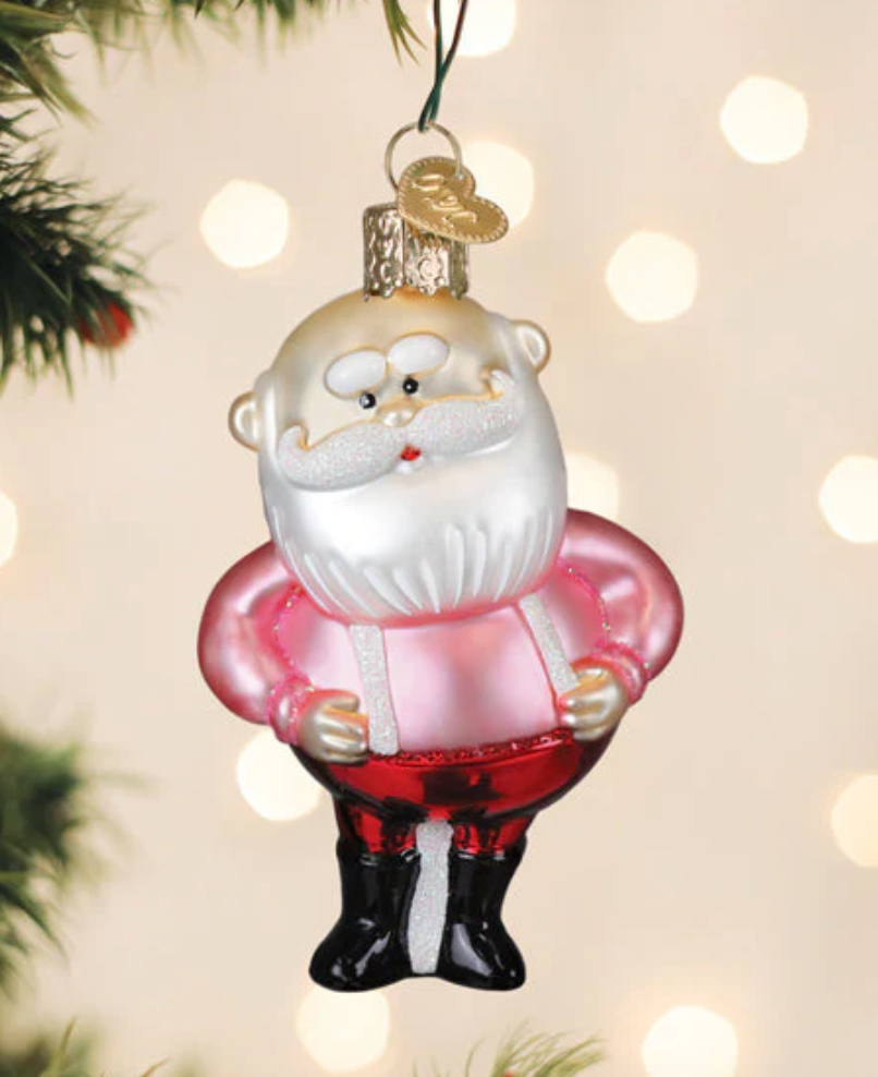 Santa in Suspenders Ornament