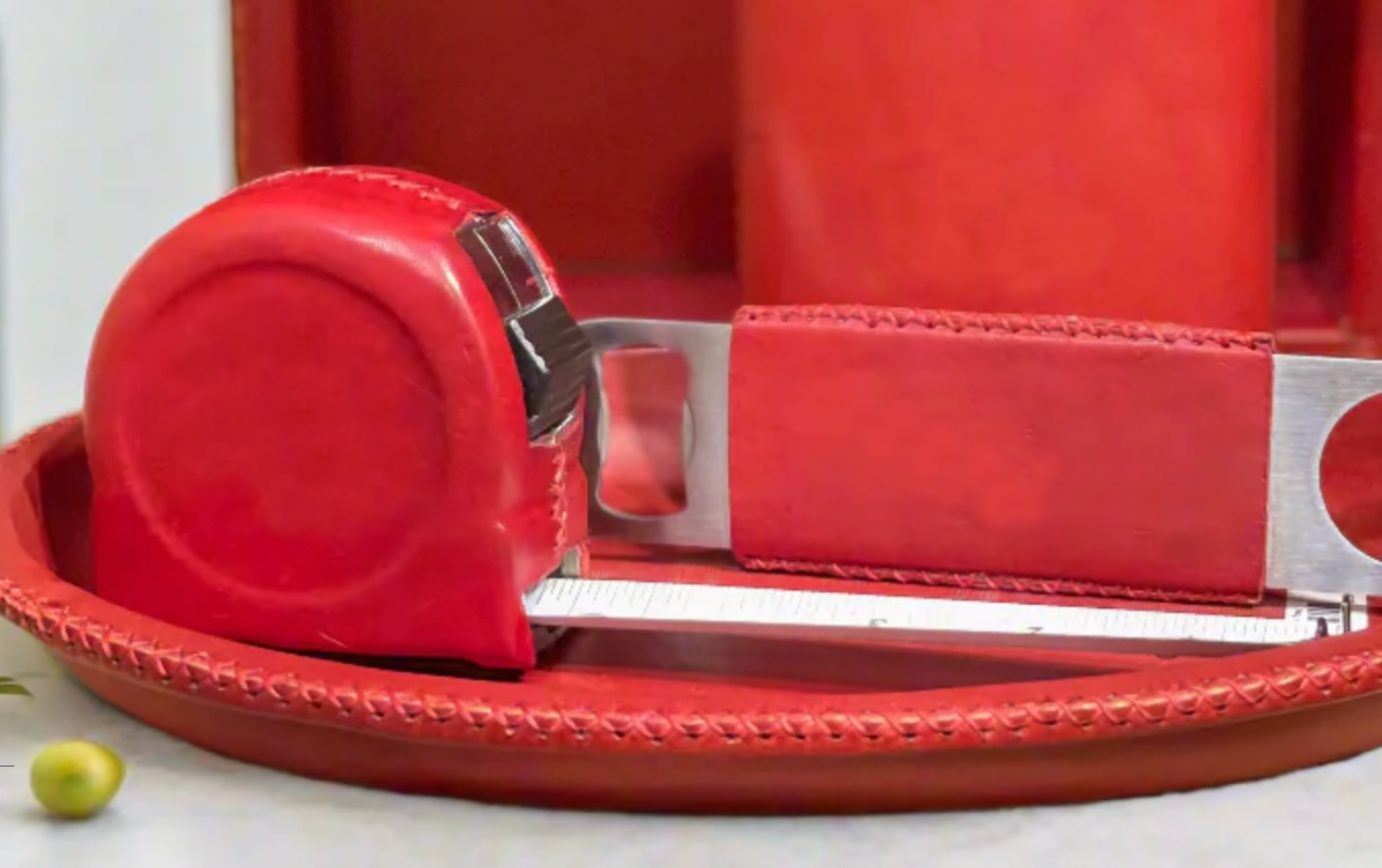 Tape Measurer in Red Leather