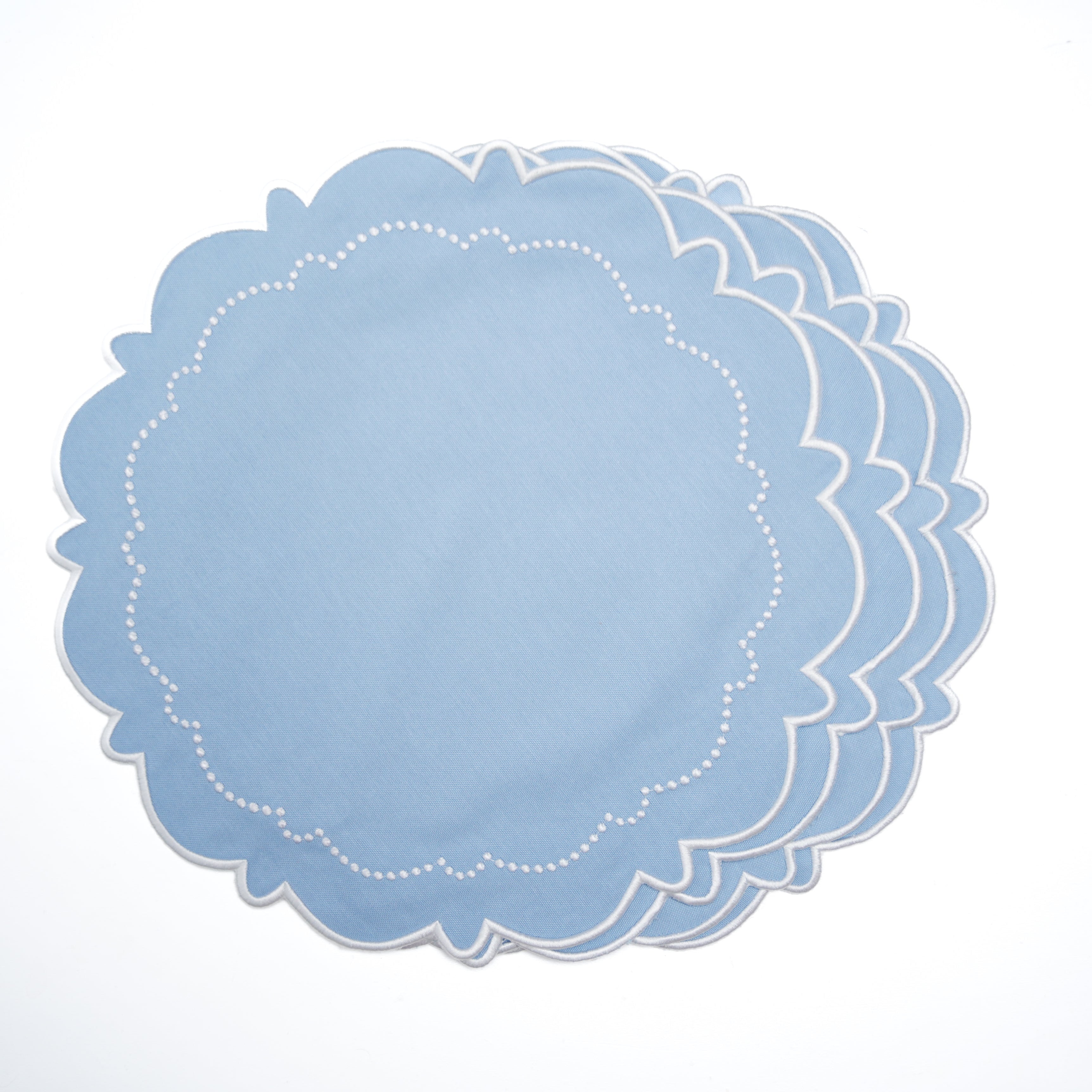 Harmony Blue Round Fabric Placemat