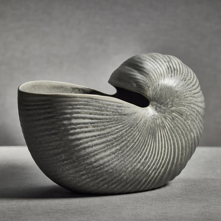 Marine Stoneware Glazed Shell Vase / Planter